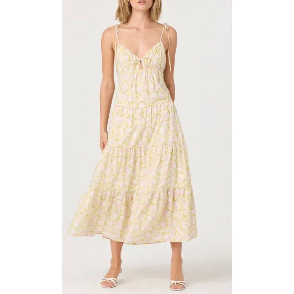 NWT ASTR the label pink and yellow floral maxi dress